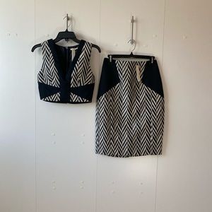 Mustard Seed Crop & Pencil Skirt Set Size Small